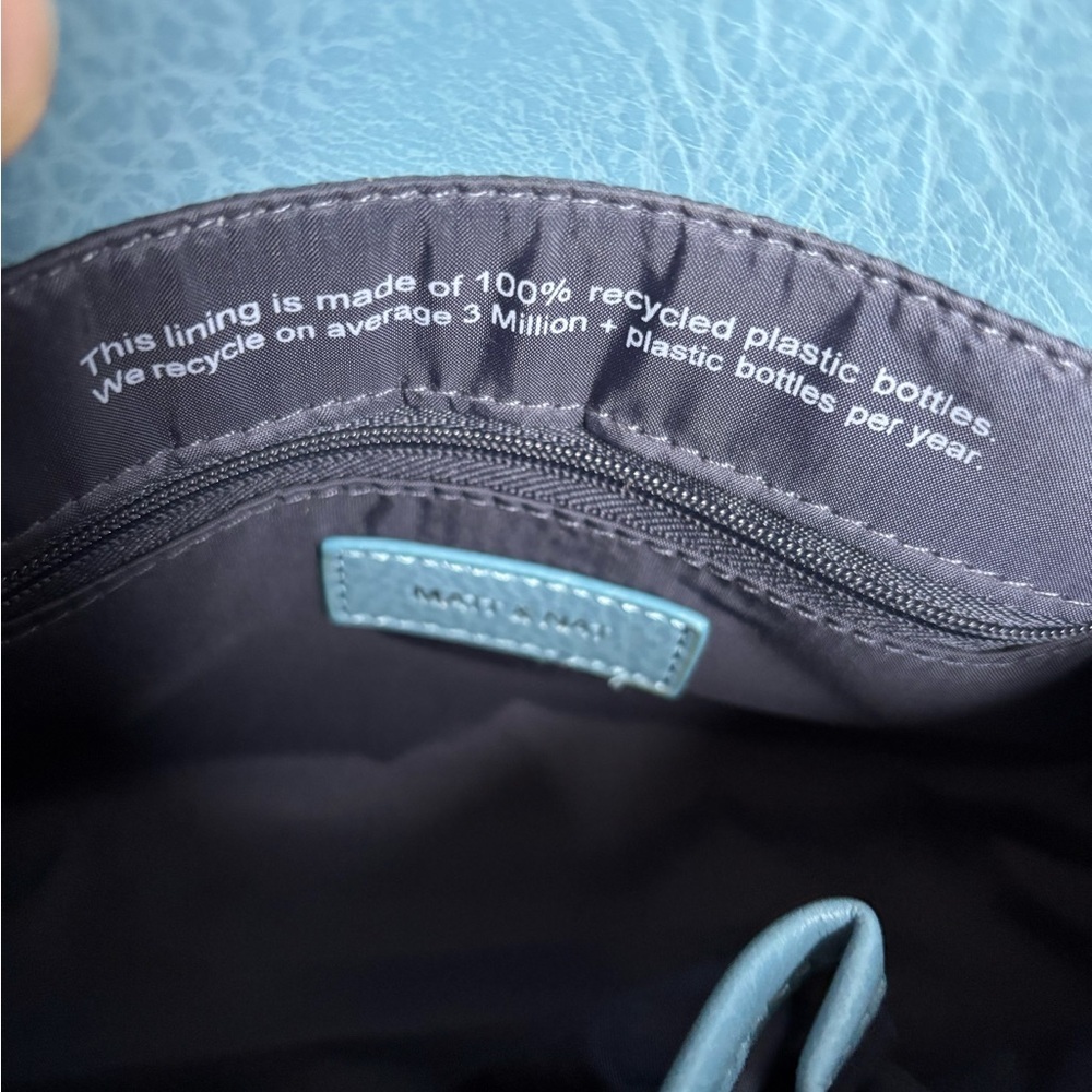 Matt & Nat Light Blue Vegan Leather Clutch Purse Minimalist Eco-conscious - Picture 6 of 8